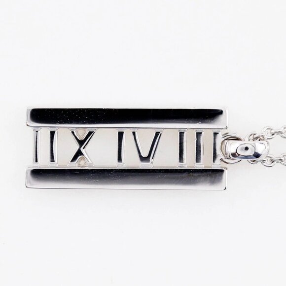 TIFFANY&Co. Atlas open bar Necklace K18 white gold/diamond 6.6g Women - Picture 8 of 8